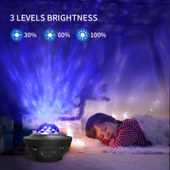 Compact Multi-Functional LED Galaxy Projector Light With Built-In Bluetooth Speaker – Portable Mini Design