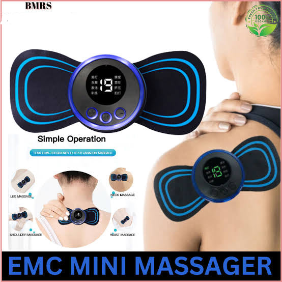 Pack Of 2 Ems Butterfly Portable Neck Massager Rechargeable, And Ms Foot Massager Pad Improve Blood Circulation