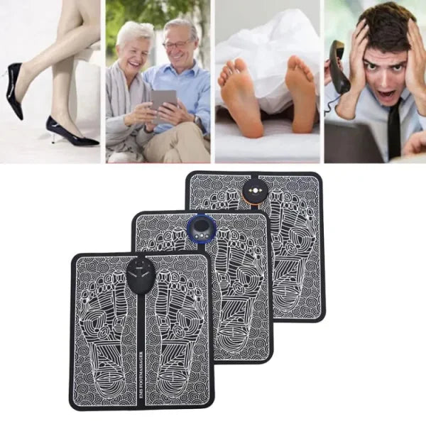 Pack Of 2 Ems Butterfly Portable Neck Massager Rechargeable, And Ms Foot Massager Pad Improve Blood Circulation